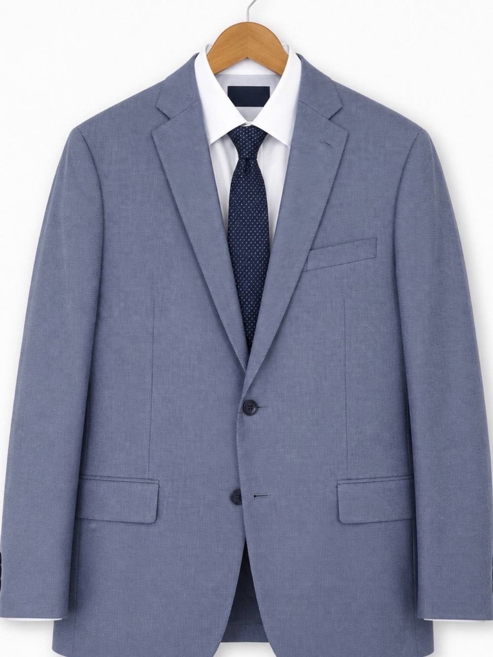 Michael Kors Two-Button Poly Blend Blazer Sport Coat Men’s Light Blue 46L NEW